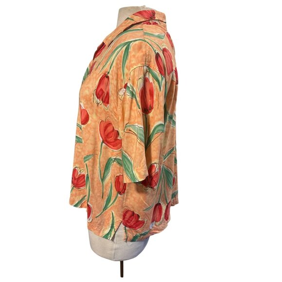 Vintage Weekend Clothes Line Tulip Print XL Shirt - Picture 2 of 8